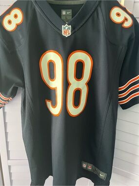 Nike NFL Chicago Bears #98 SWEAT Black Jersey with Orange Trim